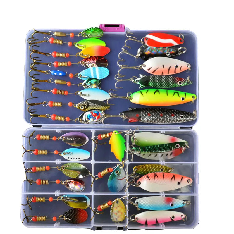 Colorful Spoon Fishing Lure Set Spinner