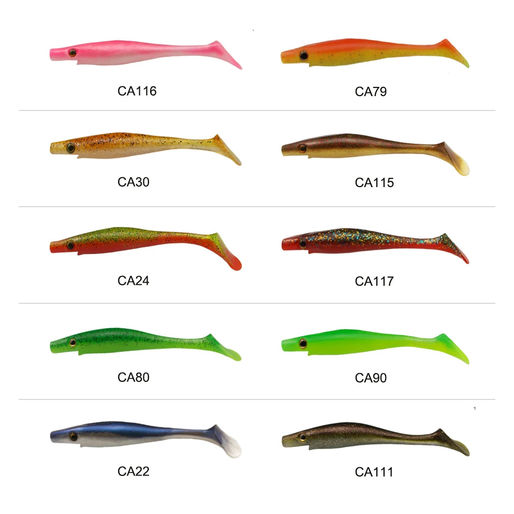 Hog Shad 4”5”6”8”   Wobblers Double Colors Soft  Lure