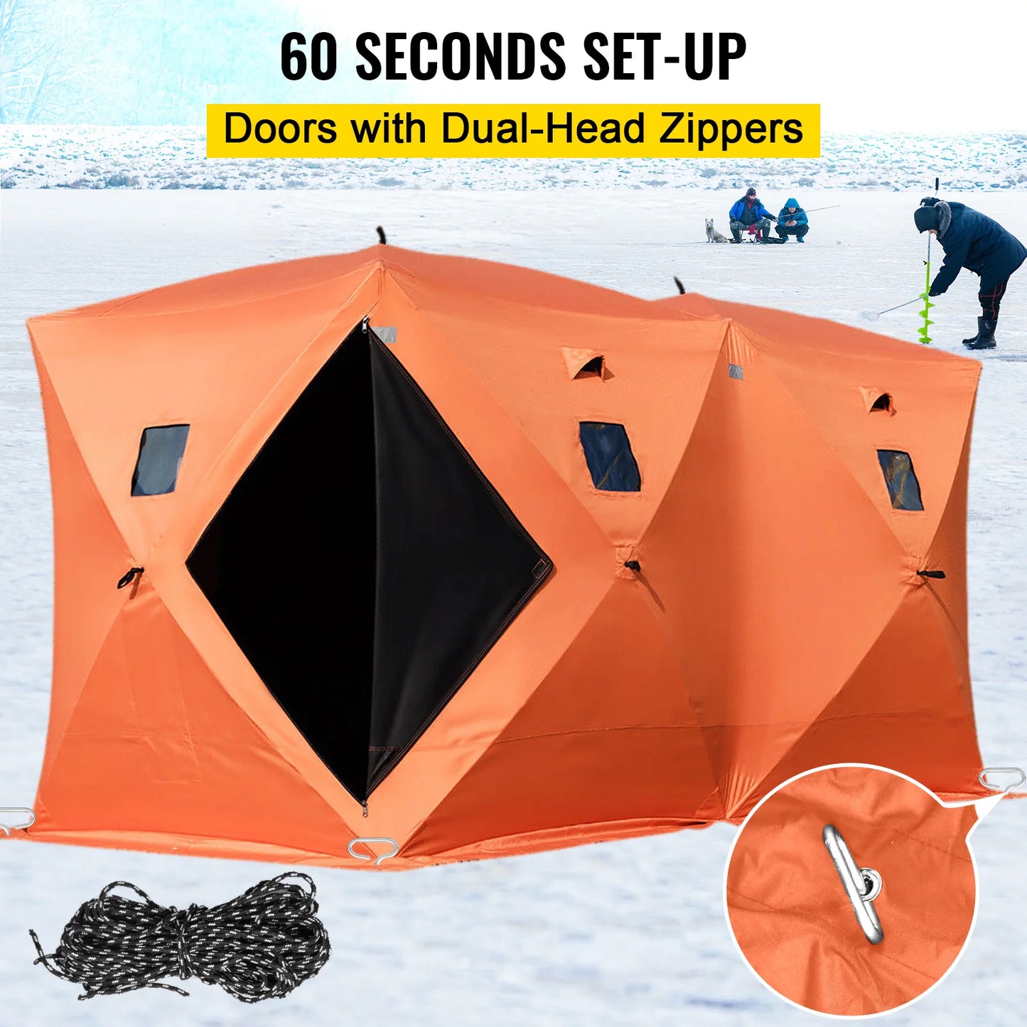 Ice Fishing Tent Warm Awning Pop-Up 8-Person