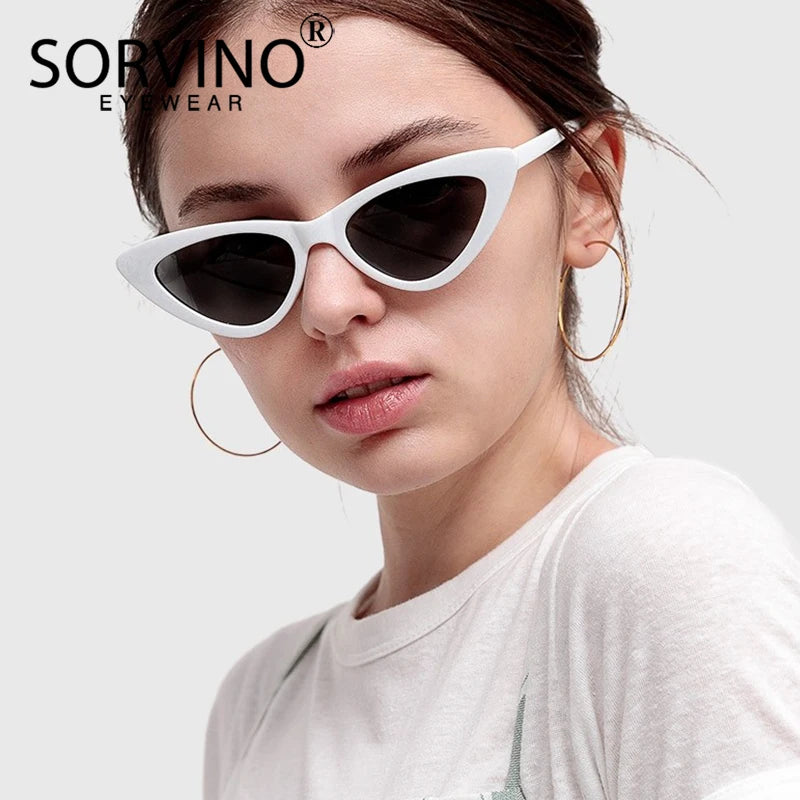 Retro Polarized Small Cat Eye Sunglasses Women