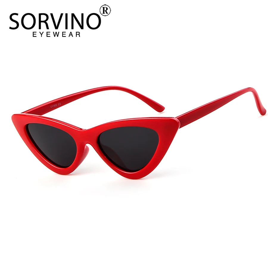 Retro Polarized Small Cat Eye Sunglasses Women