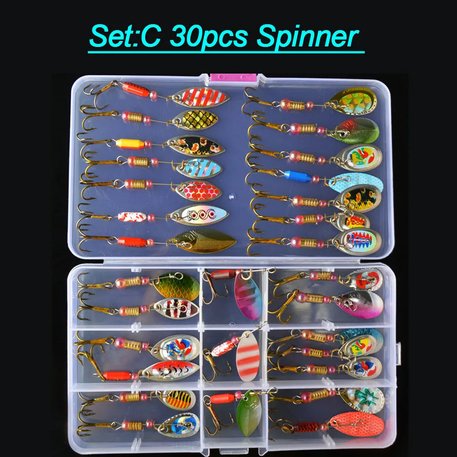 Colorful Spoon Fishing Lure Set Spinner