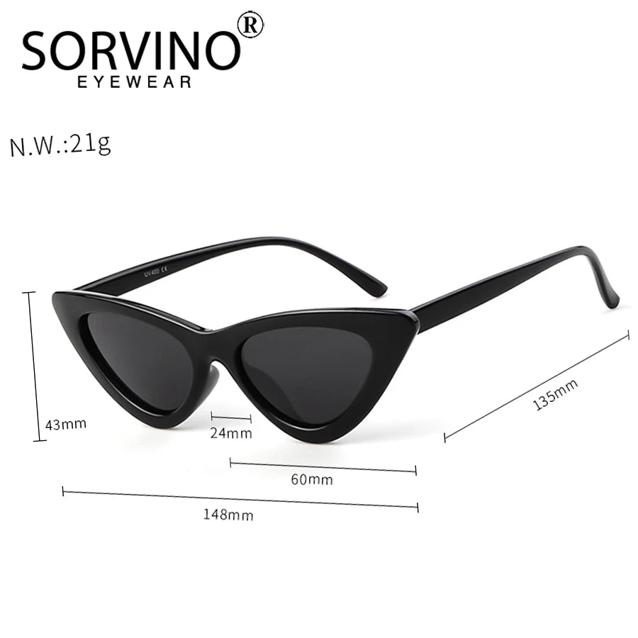 Retro Polarized Small Cat Eye Sunglasses Women