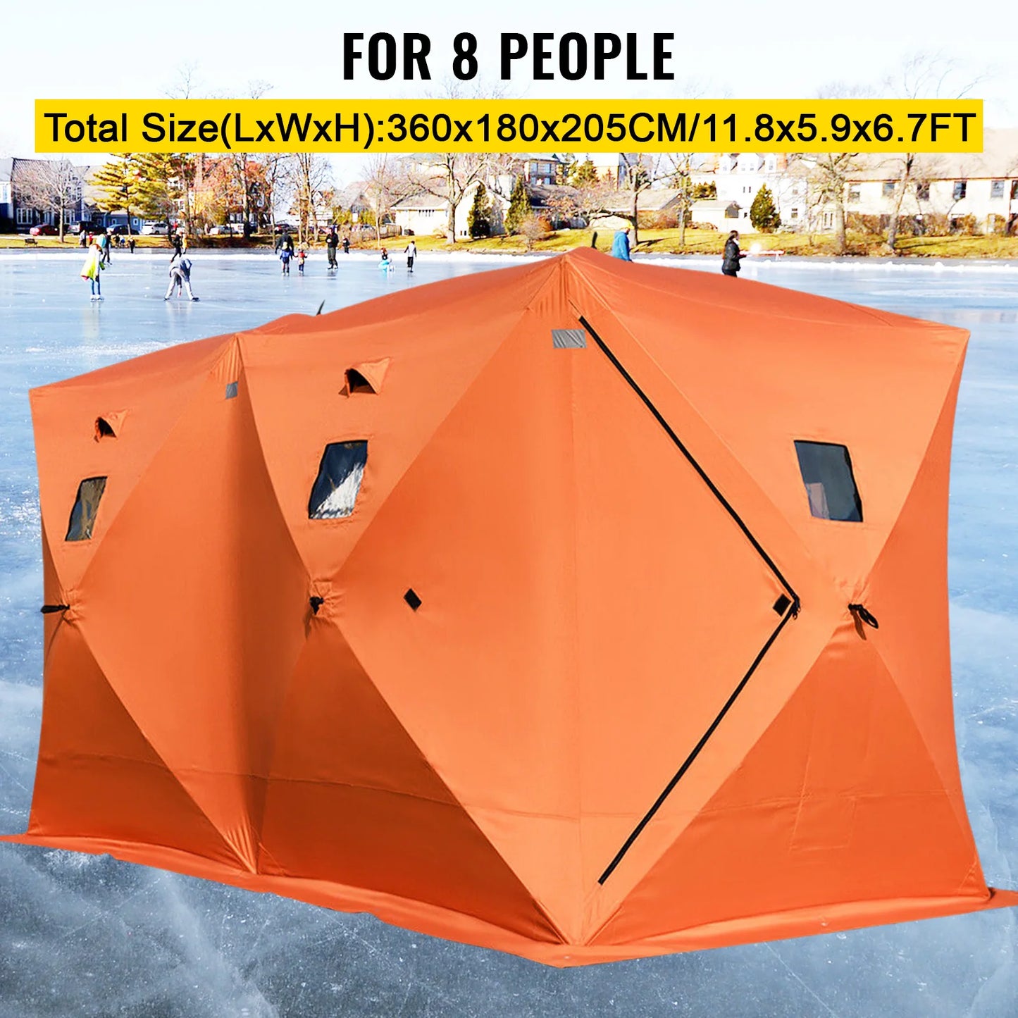 Ice Fishing Tent Warm Awning Pop-Up 8-Person