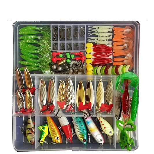 Kit Fishing Lures Set Jig Spoons Soft Lure