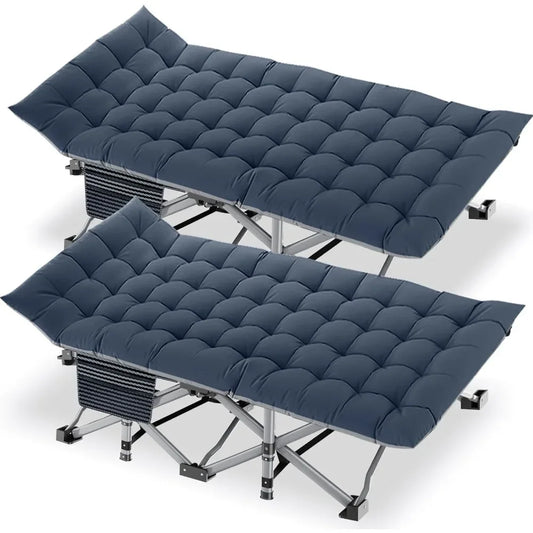 Folding Camping Cots , 2 Pack with Carry Bag