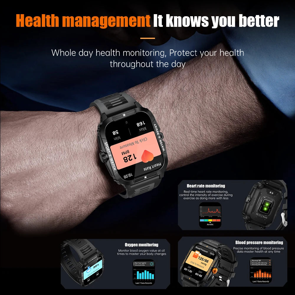 Outdoor Smartwatch  Bluetooth Call Waterproof Sports Fitness