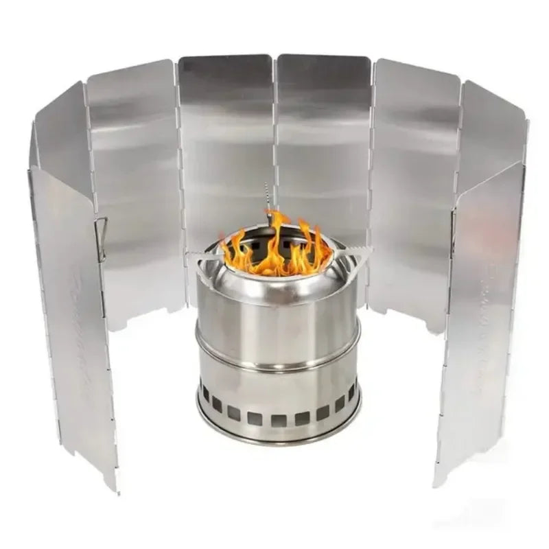 Foldable Gas Stove Windshield  Camping Cooking Burner