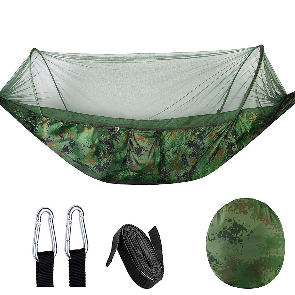 Automatic Quick-opening Mosquito Net Hammock Outdoor Camping Pole Hammock