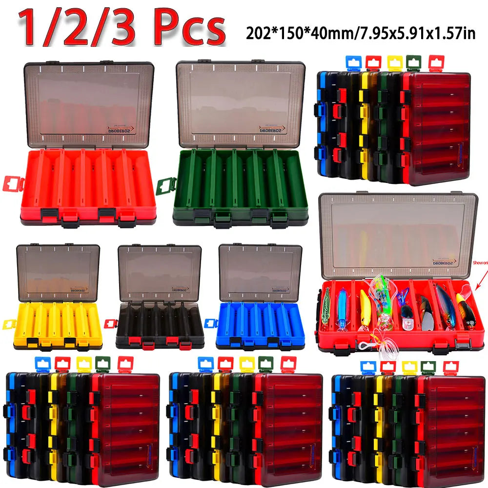 5-1 Pcs Fishing Tackle Box Double Sided Opening