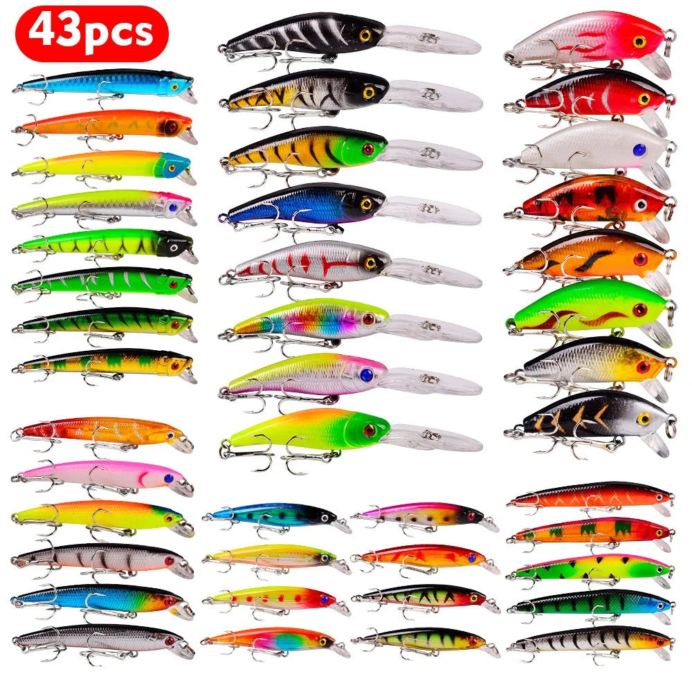 Fishing Lure Set Mini Minnow Floating Crankbait