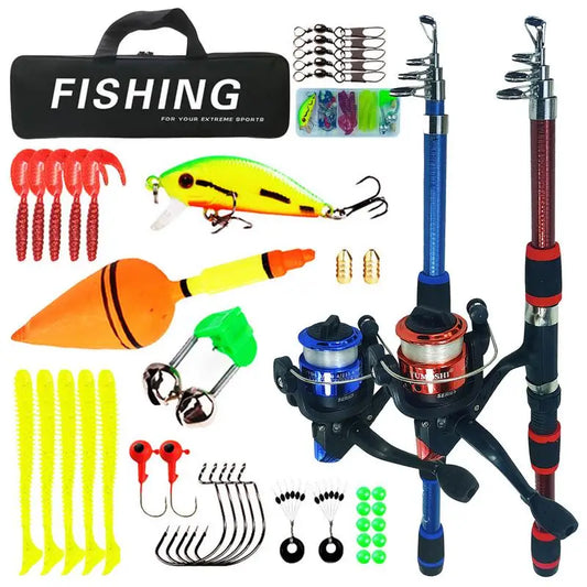 telescopic rod and reel set children's fishing