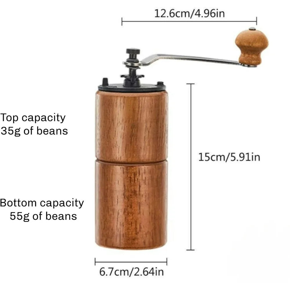 Brown wood Manual Coffee Bean Grinder