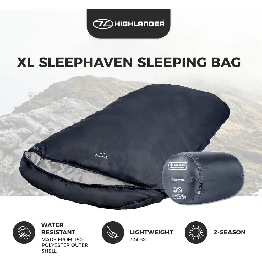 XL Wide Tall Lightweight 2 Season Sleeping Bag