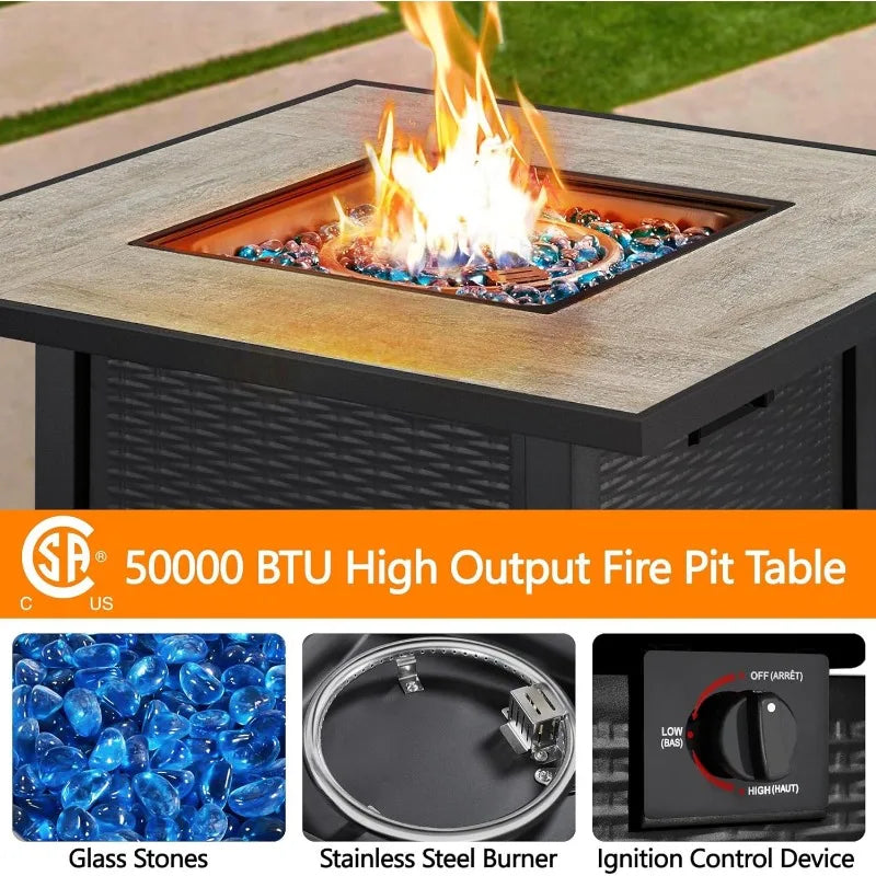 Propane Gas Fire Pit Table Outdoor