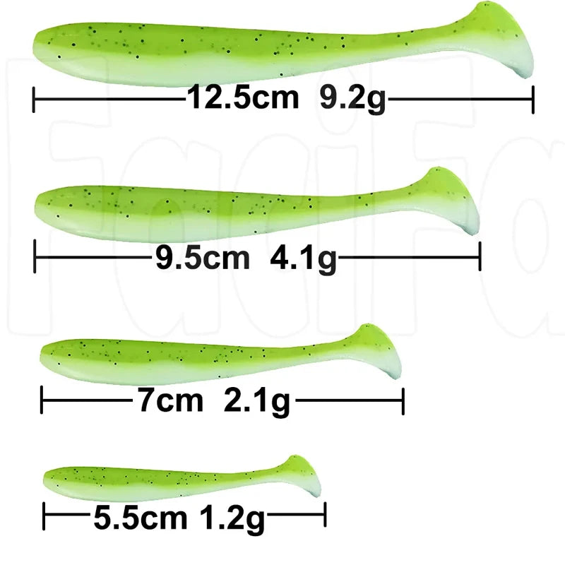 50pcs Soft Lure Silicone Shad Wobbler Swimbait