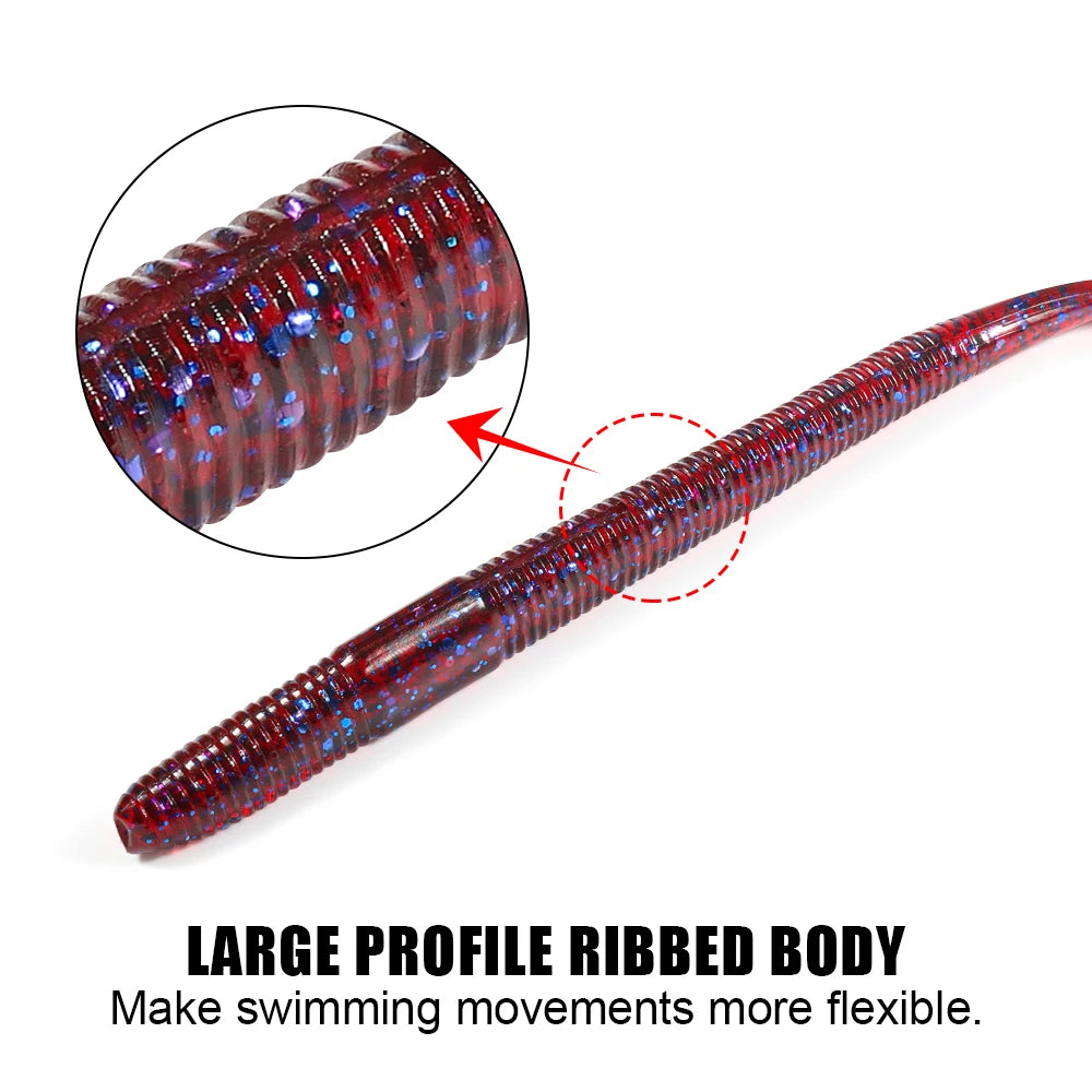 Jumbo Worm Soft  Lure Long Curl Tail Grub