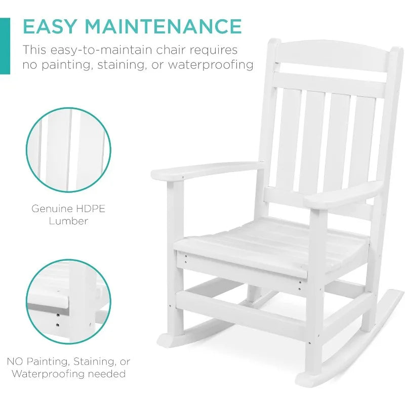 All-Weather Rocking Chair ,HDPE Porch Rocker