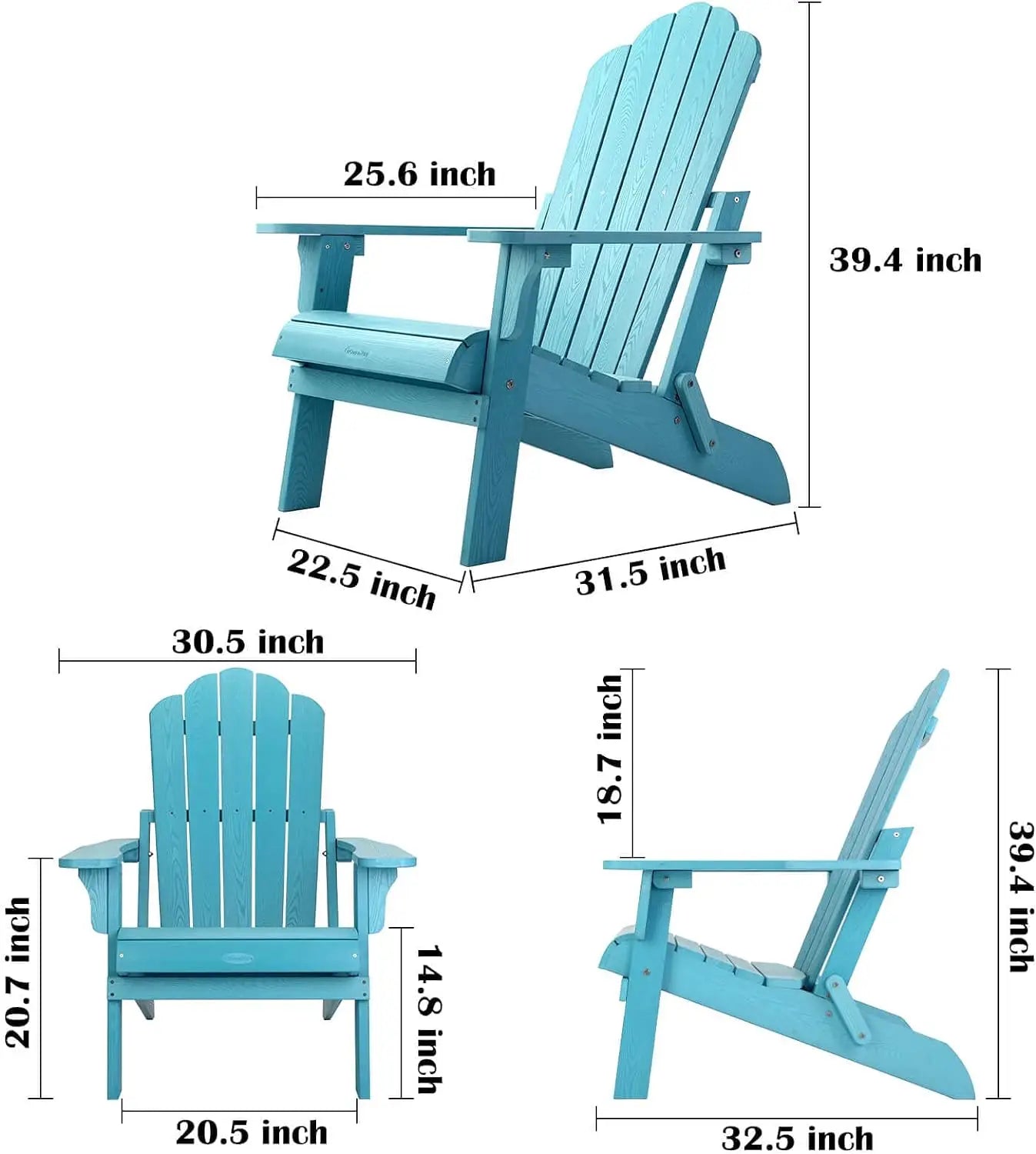 Folding Adirondack Chairs Set of 4 Patio