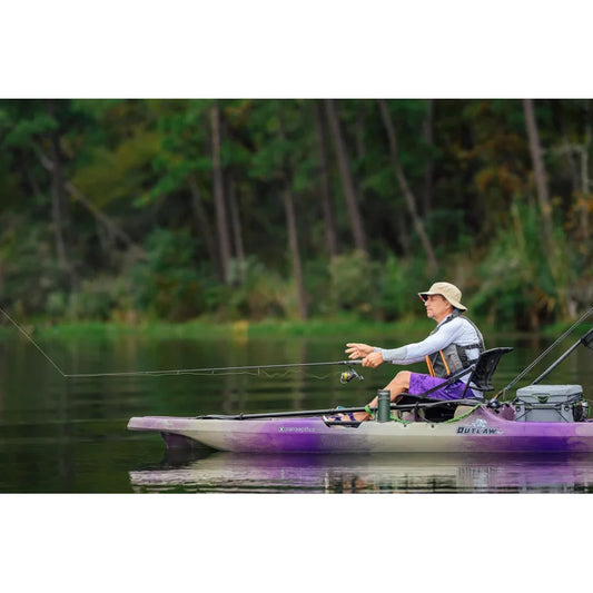 Outlaw 11.5 | Sit on Top Fishing Kayak | Fold Away Lawn Chair Seat | 4 Rod Holders | Integrated Tackle Trays | 11' 6"