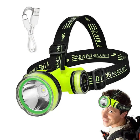 LED  Fishing Headlight  350m Underwater 2 Modes  Rechargeable