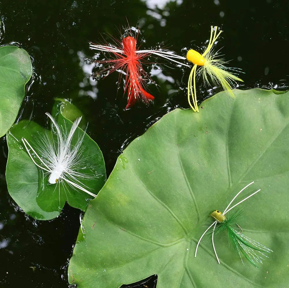 5PCS Topwater Fly Fishing Popper Dry Flies