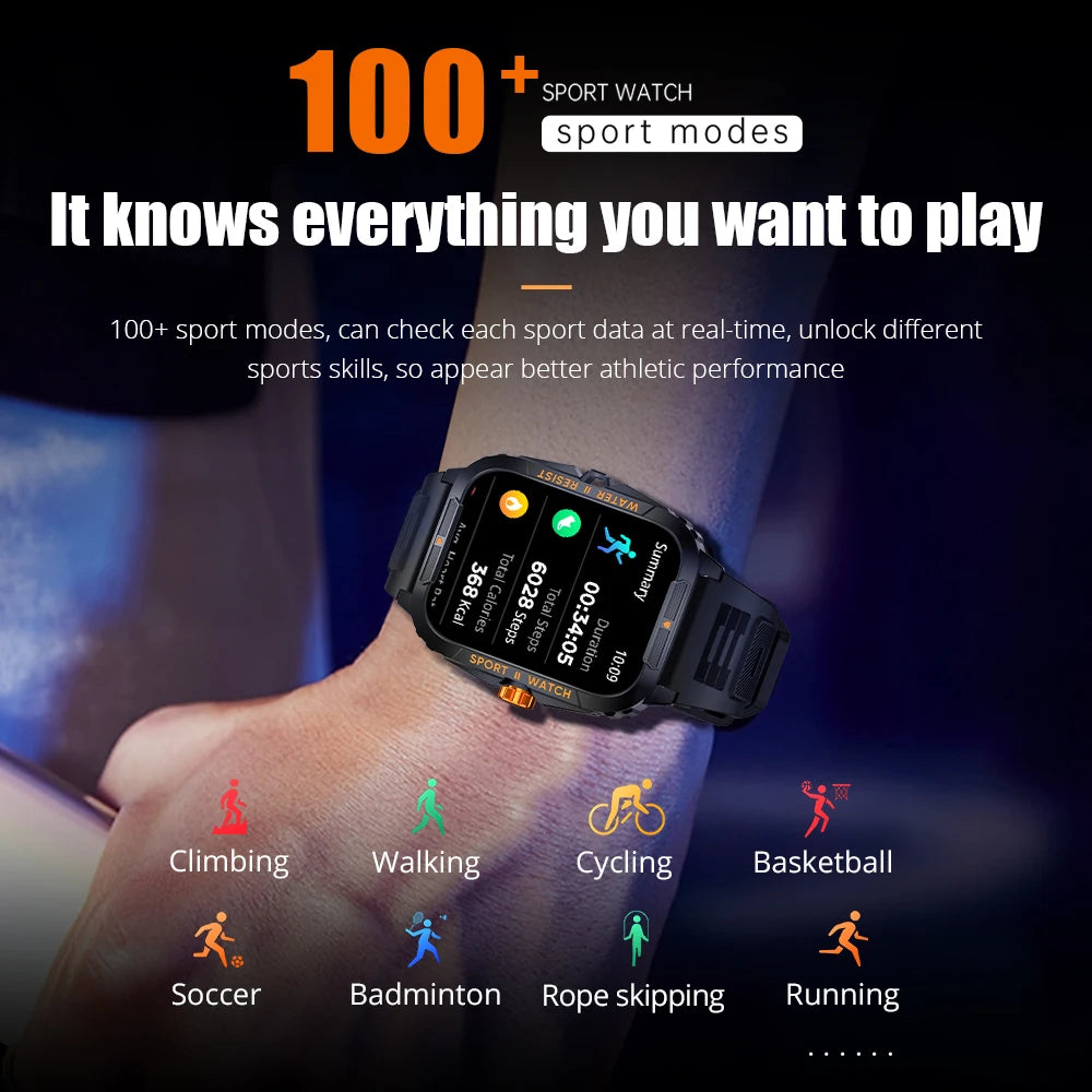 Outdoor Smartwatch  Bluetooth Call Waterproof Sports Fitness