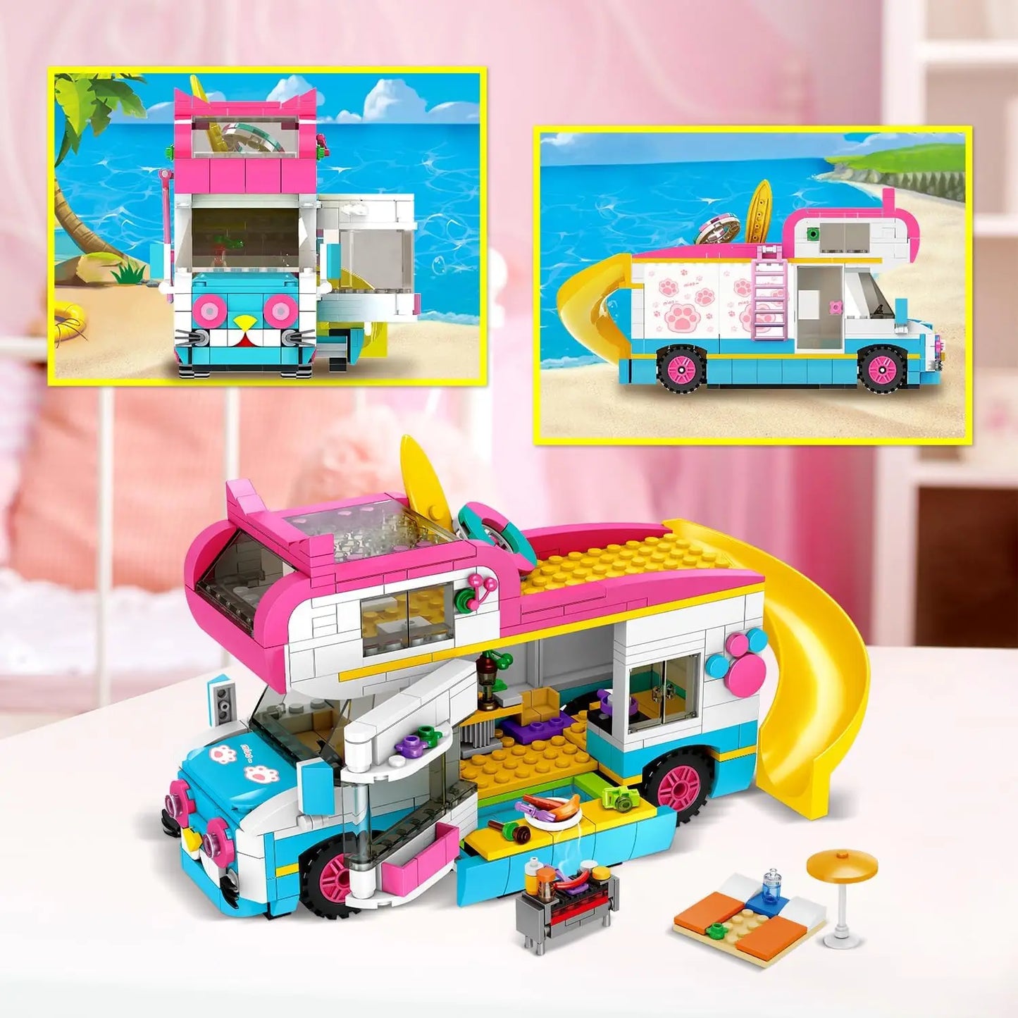 3-in-1 Girls Camper Van Building Set - 494PCS