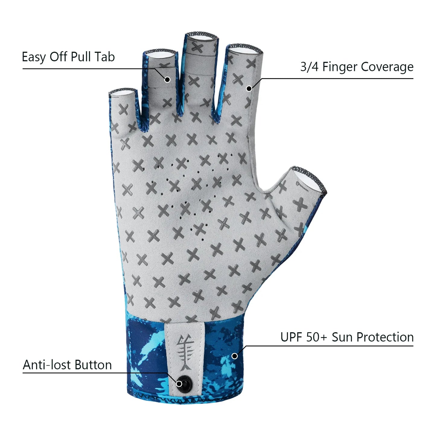  3/4 Finger Gloves Breathable Anti-Slip Palm