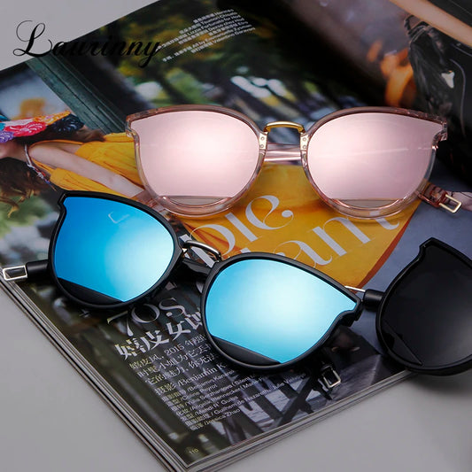 Trendy Polarized Sunglasses Women Blue Sea Lens