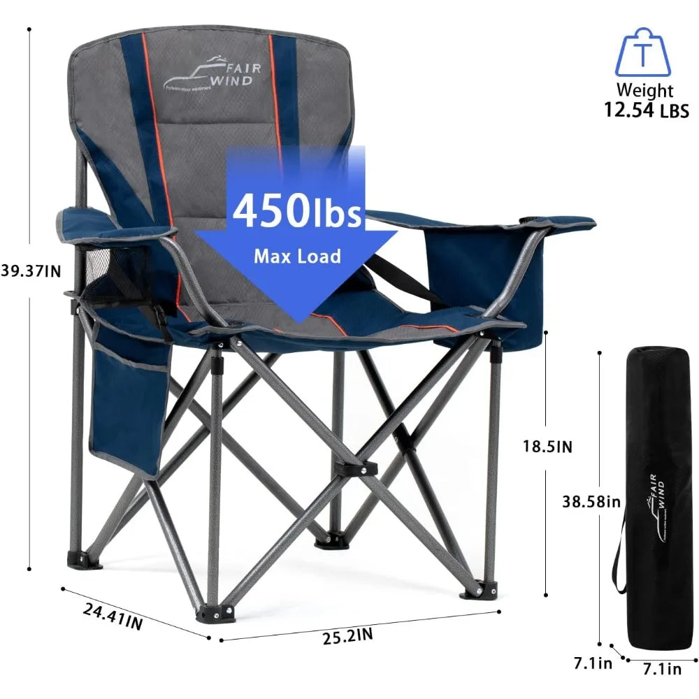 Padded Camping Chair with Lumbar Support