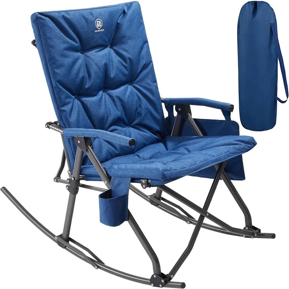 Oversized Folding Rocking Camping Padded Portable  Chair