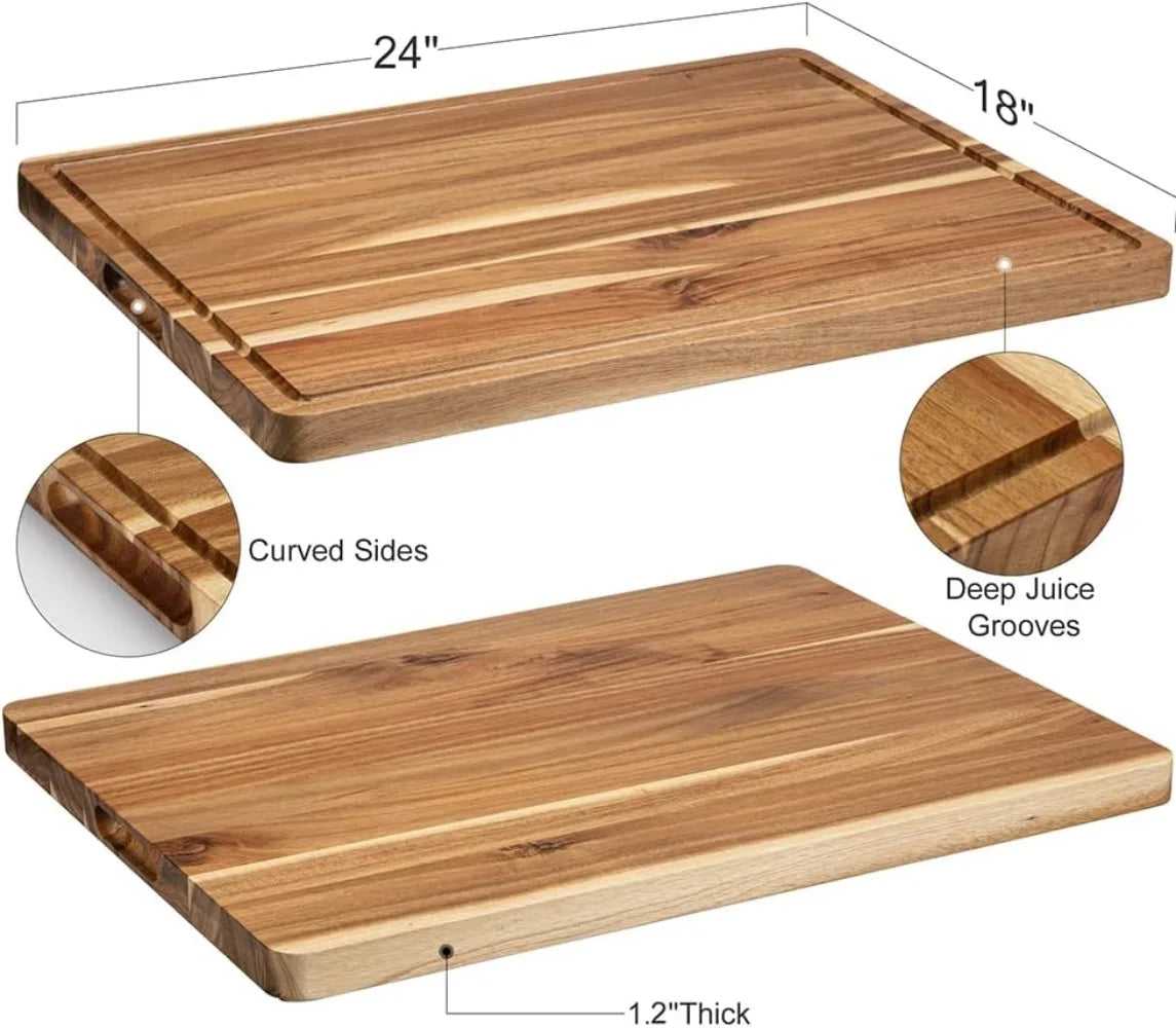 Extra Large Acacia Wood Cutting Board, 24x18