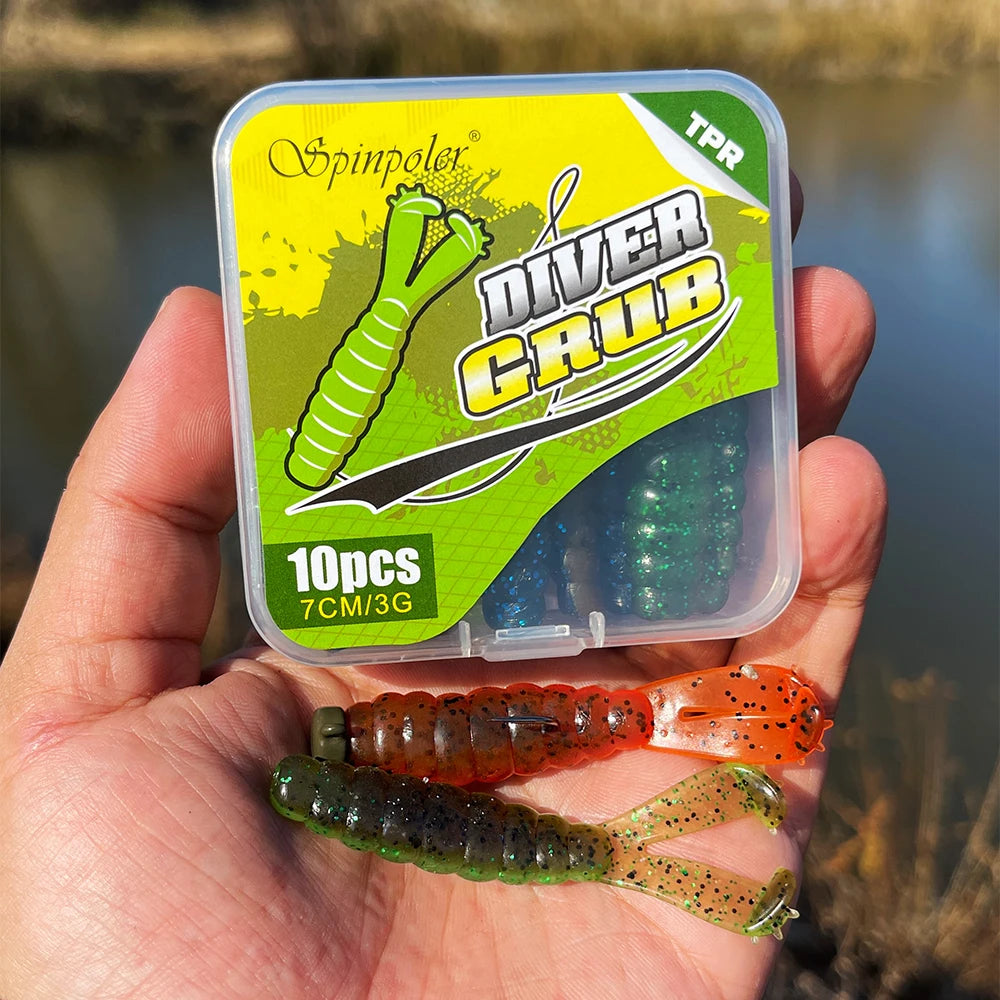 Bass Bait - Diver Twin Tail Grub 10pc Box