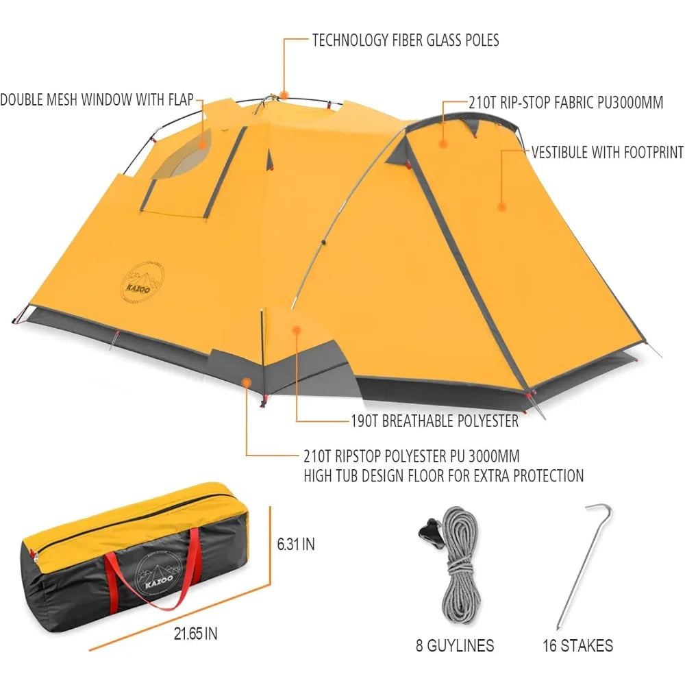 2／4 Person Camping Tent Outdoor Waterproof Family Tents