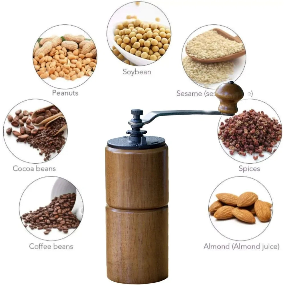 Brown wood Manual Coffee Bean Grinder