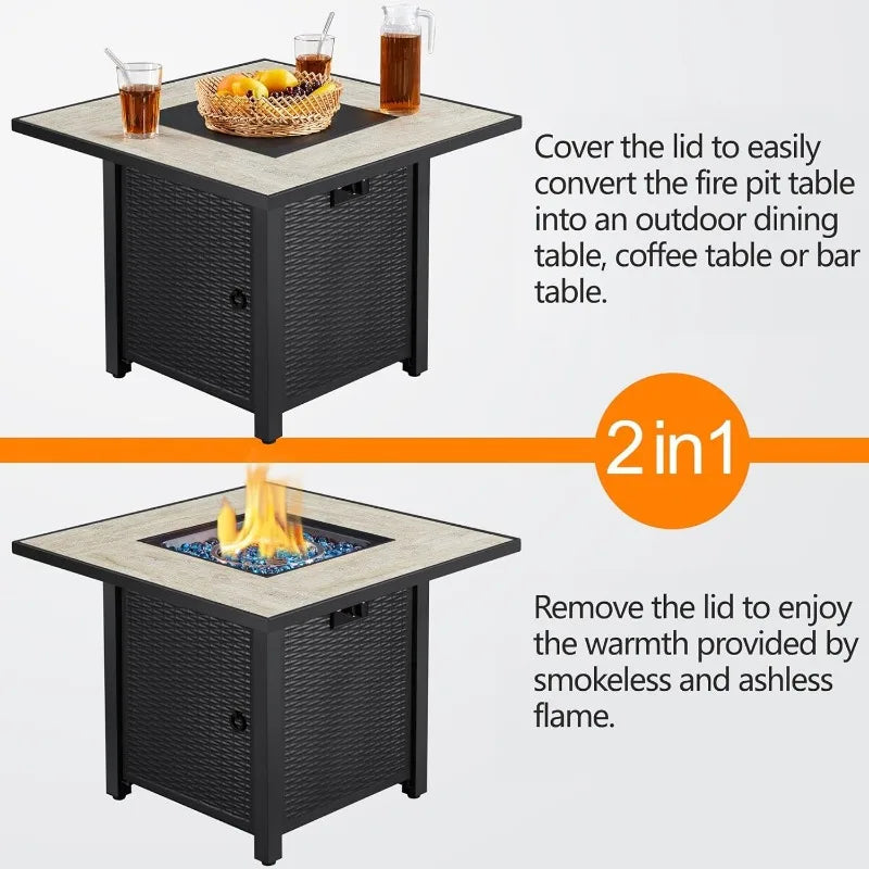 Propane Gas Fire Pit Table Outdoor