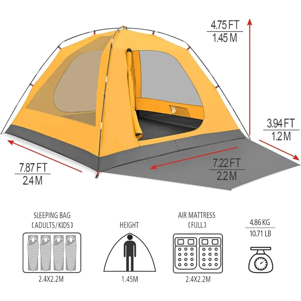 2／4 Person Camping Tent Outdoor Waterproof Family Tents