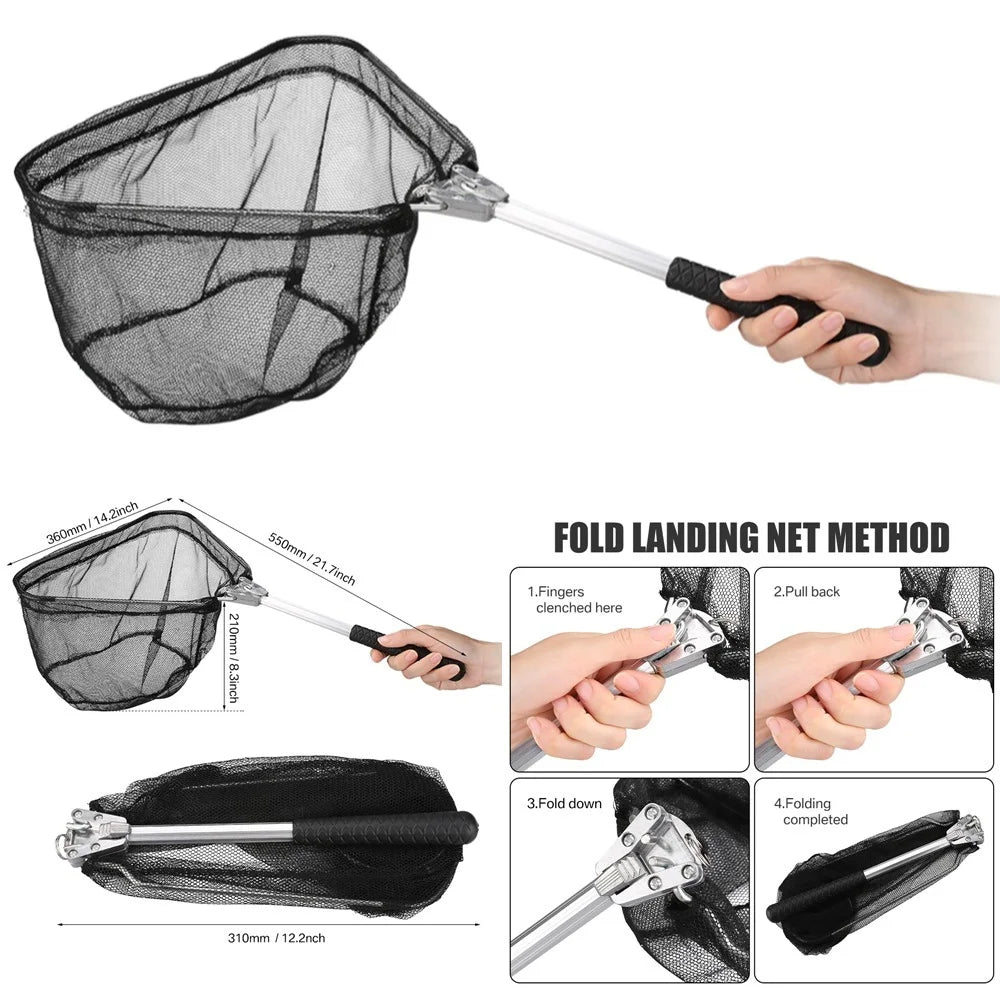 Fishing Landing Folding Net Aluminum  Telescoping   Mesh