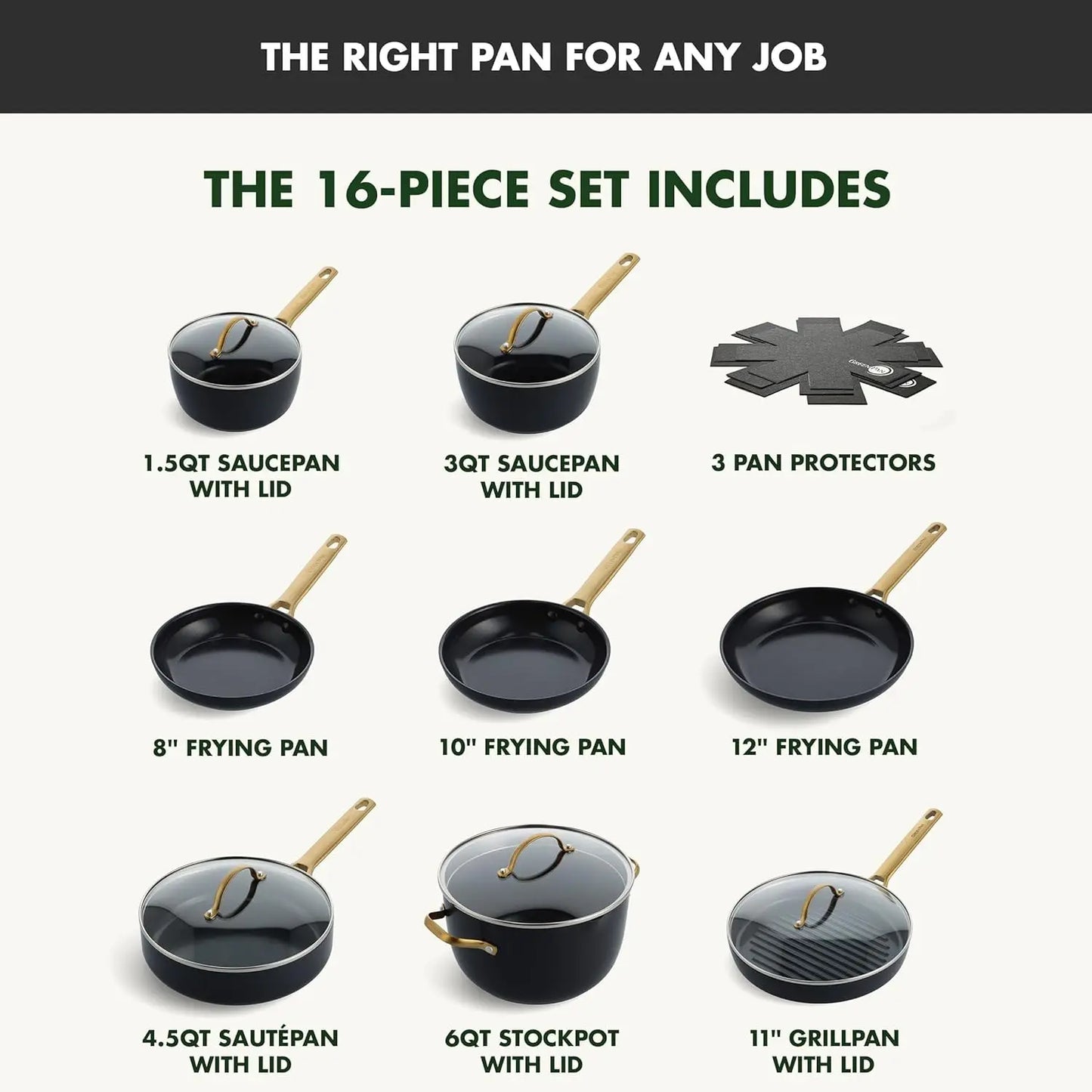 Hard Anodized Healthy Ceramic Nonstick 16 Piece Cookware