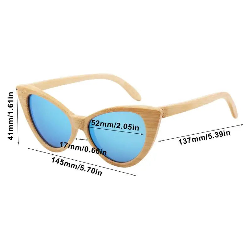 Polarized Fashion Visor Sunglasses With Wood Frame