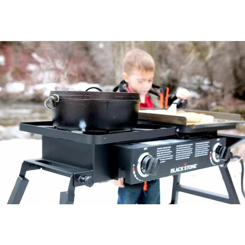 Blackstone Tailgater Stainless Steel 2 Burner Portable Gas Grill and Griddle Combo