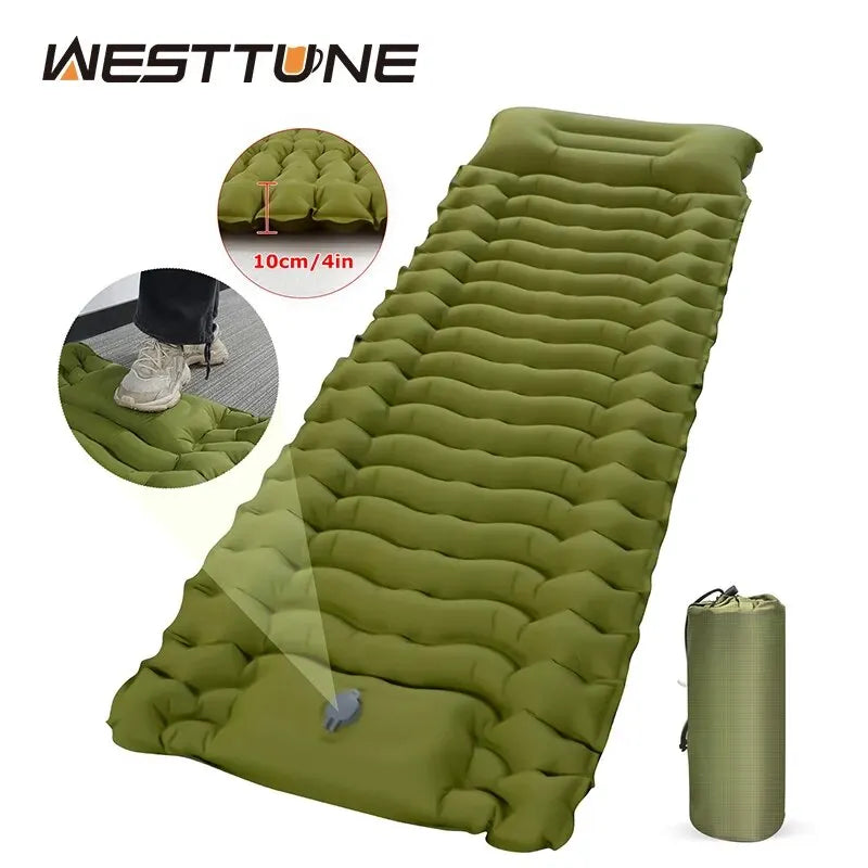 Camping Inflatable Mattress ,  Built-in Pillow ,Pump