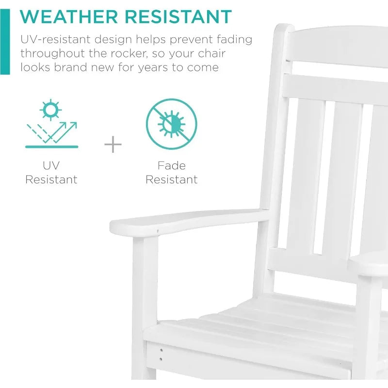 All-Weather Rocking Chair ,HDPE Porch Rocker