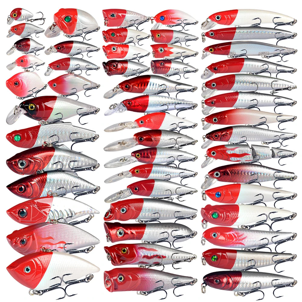 50pcs Fishing Lure Set  Crankbait Mini Minnow Floating