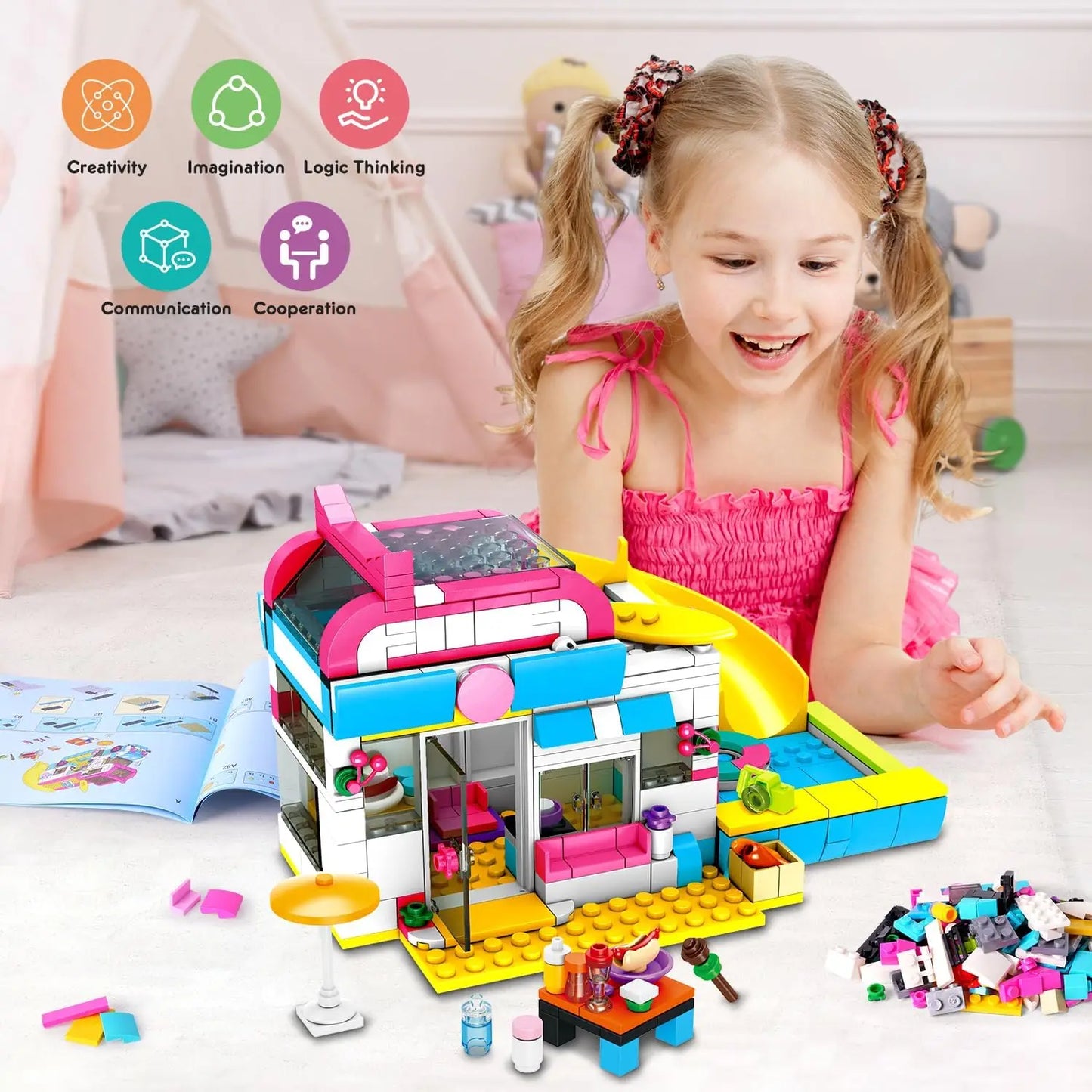 3-in-1 Girls Camper Van Building Set - 494PCS