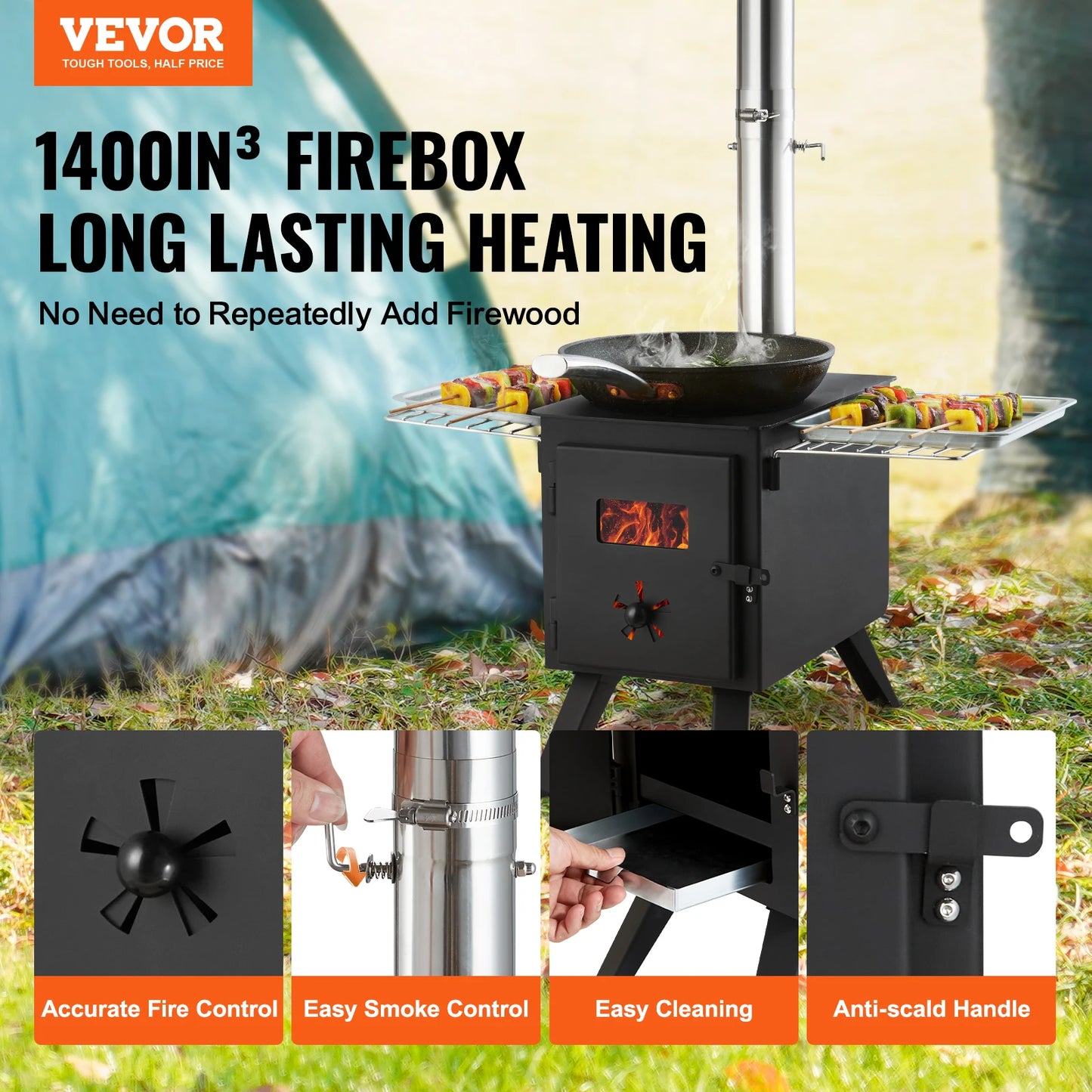 Camping Tent  Portable Wood Burning Stove