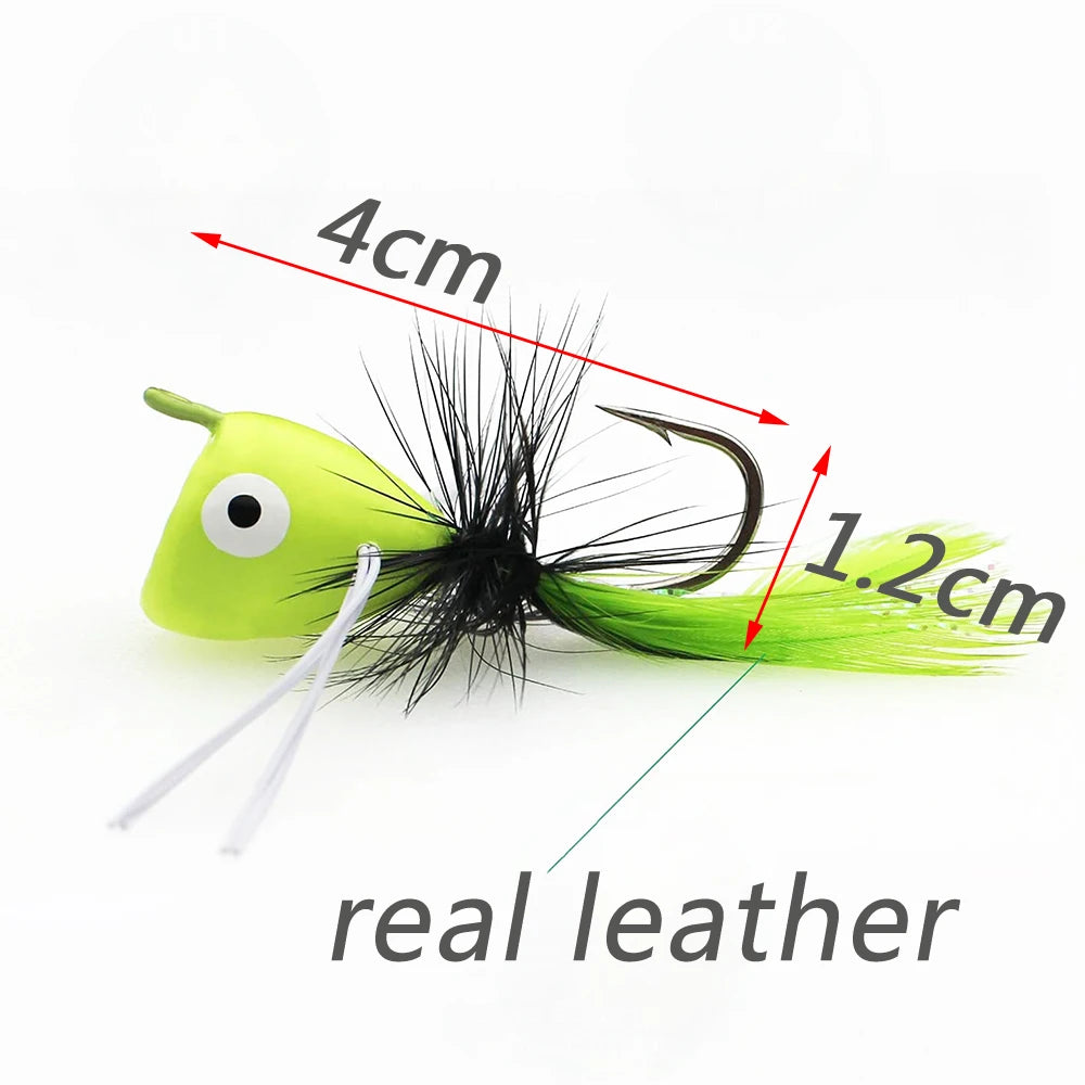 5PCS Topwater Fly Fishing Popper Dry Flies