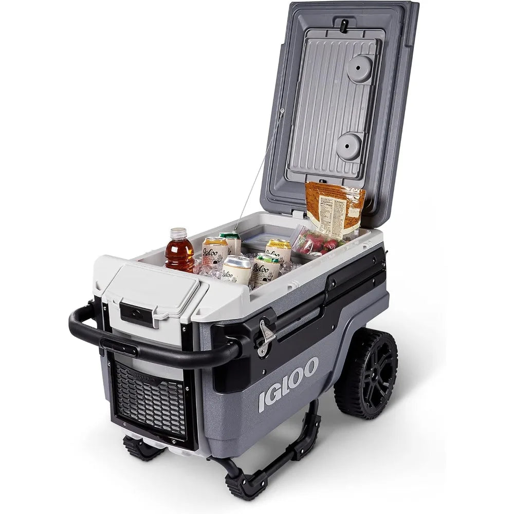 70 Qt Premium Trailmate Wheeled Rolling Cooler, Gray