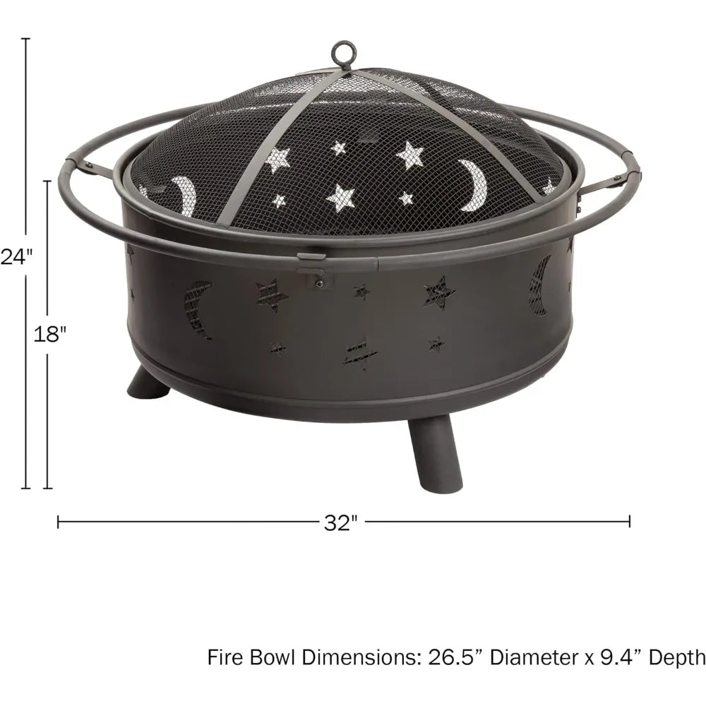 32 Inch Outdoor Wood Burning Fire Pit